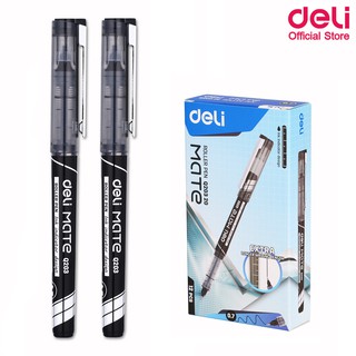 Deli Q20320 Roller Pen ปากกาเจล ขนาดเส้น 0.7mm หมึกดำ (แพ็ค 12 แท่ง) ปากกา เครื่องเขียน อุปกรณ์การเรียน ปากกาเขียนดี