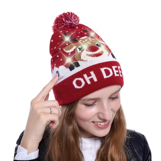 ภาพขนาดย่อของภาพหน้าปกสินค้าChristmas element jacquard hat, Christmas accessories, gift hat, outdoor sports hat with LED luminous knitted hat, female hat จากร้าน ytbabyshop.th บน Shopee