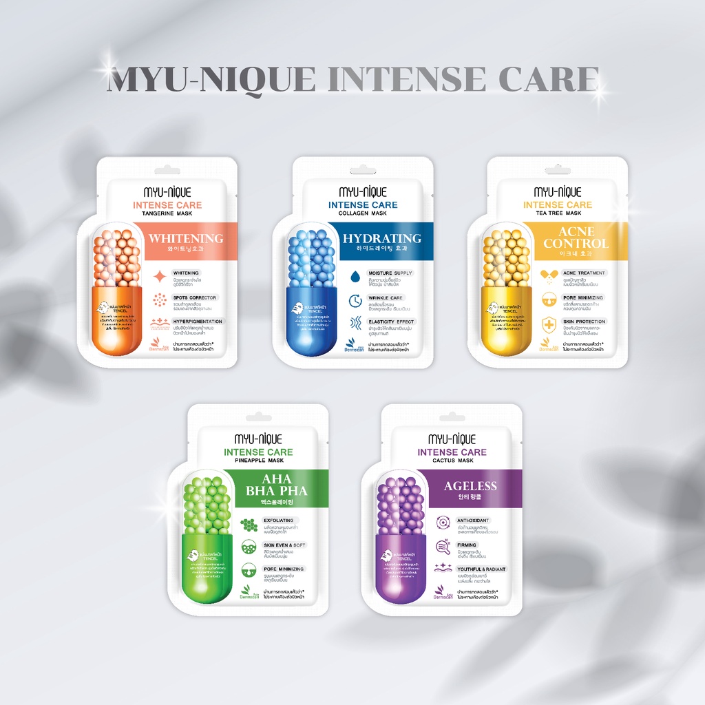 พร้อมส่ง-myu-nique-intense-care-mask-มาสก์หน้า-มิว-นิค-อินเทนซ์-แคร์-25g