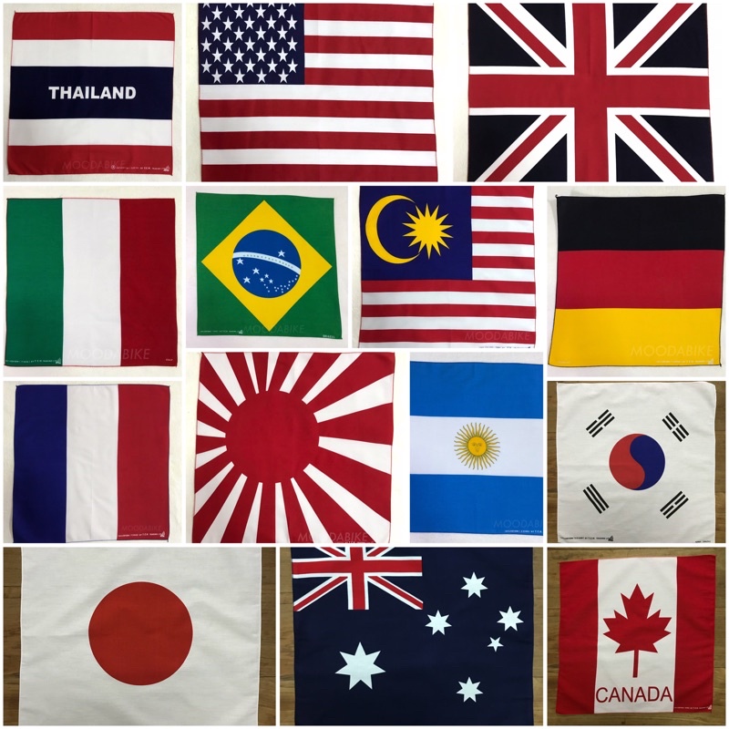 ราคาและรีวิวผ้าเช็ดหน้าลายธงชาติ มีให้เลือกถึง 30 ประเทศ (พร้อมส่งจากไทย ) ซับเหงื่อ ผ้าโพกหัว ผ้าพันคอ เนื้อผ้า Cotton 100%