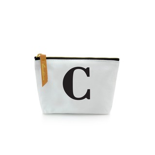 กระเป๋าผ้าลายอักษร ALPHABET  Pouch Coin Bag  WHITE  C