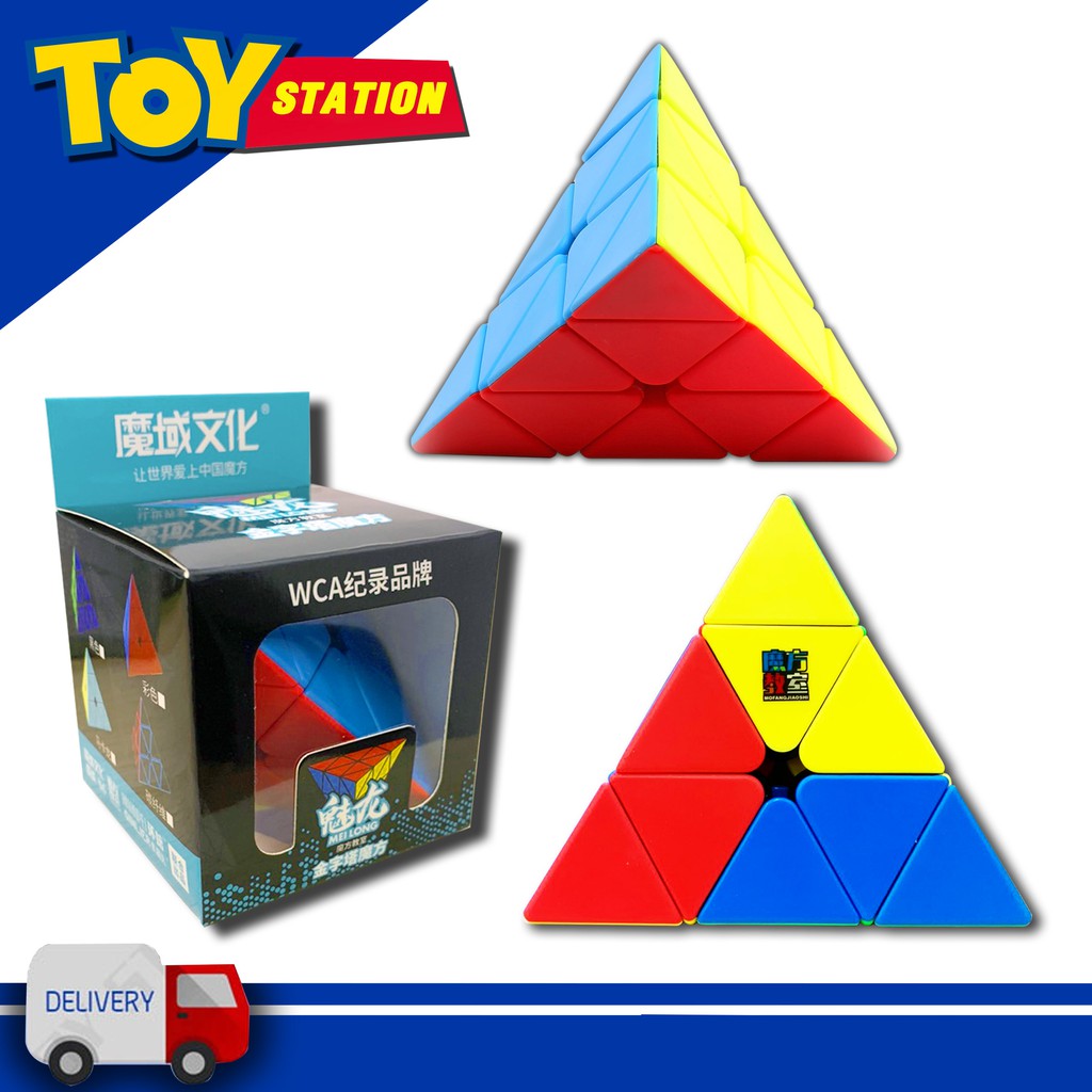 ภาพหน้าปกสินค้ารูบิคสามเหลี่ยม รูบิคพีระมิด MFJS MeiLong Pyraminx Stickerless Pyramid Cube