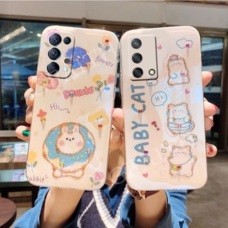 2021 New เคส Realme GT Master Edition Soft Phone Casing ins Glitter Rhinestone Cartoon Cute Cat Animal Bling Cover Case เคสโทรศัพท์ Realmi RealmeGT ME MasterEdition