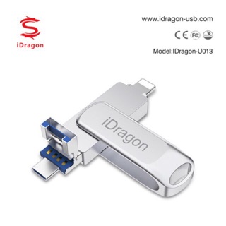 ภาพหน้าปกสินค้าIdragon U013 USB Flash Drive เมมโมรี่สติ๊ก U ดิสก์จัดเก็บข้อมูลภายนอก 3 In1 USB 3.0 สำหรับ  IOS Android USB Micro ที่เกี่ยวข้อง