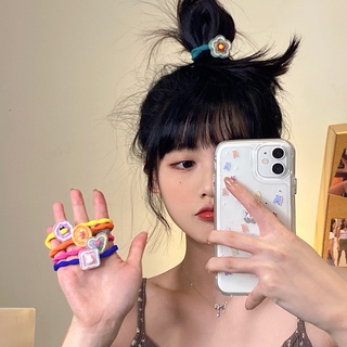 ยางรัดผม แบบยืดหยุ่นสูง ลายการ์ตูน สไตล์เกาหลี ฤดูร้อน สําหรับผู้หญิง