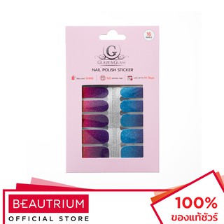 GLAZE &amp; GLAM Nail Polish Sticker สติกเกอร์ติดเล็บ 16pcs