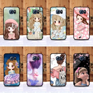 เคส Samsung S6 ลายการ์ตูนผู้หญิง ขอบนิ่มหลังแข็ง เคสมือถือ เคสโทรศัพท์ Case เคส TPU ขอบนิ่มหลังแข็ง ไม่ขูดตัวเครื่อง