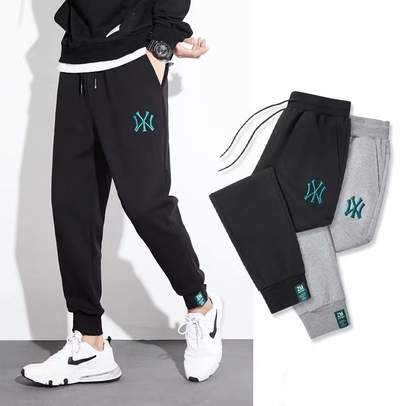 ภาพหน้าปกสินค้าM-5XLกางเกงลำลองผู้ชายเทรนด์เกาหลี กางเกงขายาวผ้าฝ้ายปักลาย ผ้าหนา