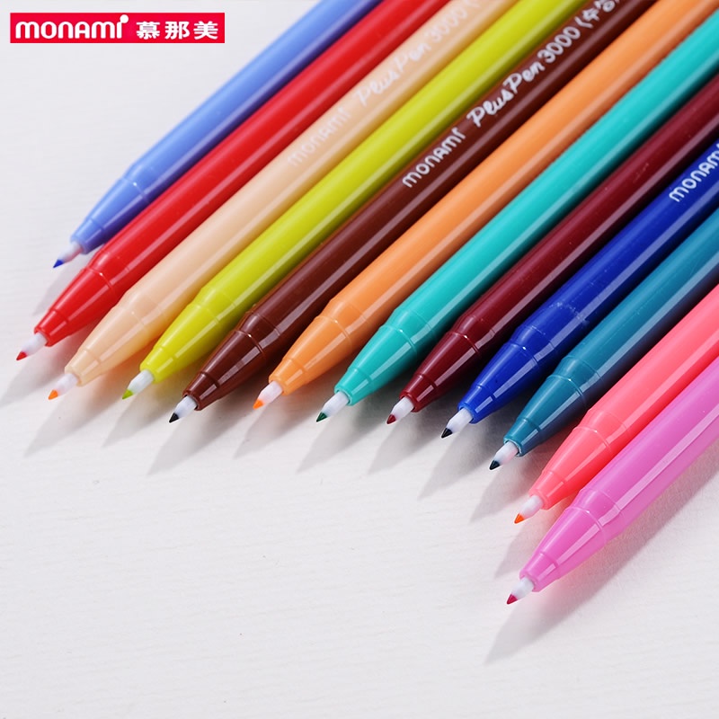 monami-plus-pen-3000-สีน้ํา-12-24-36-สี-ปากกาเจล-0-3-มม-หัวไฟเบอร์-สําหรับโรงเรียน-เขียน-วาดภาพ-ร่างภาพ
