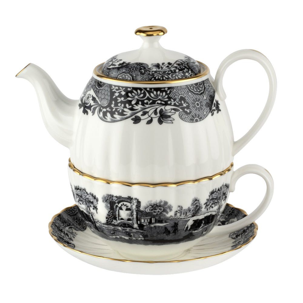 Spode Black Italian 250th Anniversary Tea For One Set ชุดกาพร้อมถ้วย ...