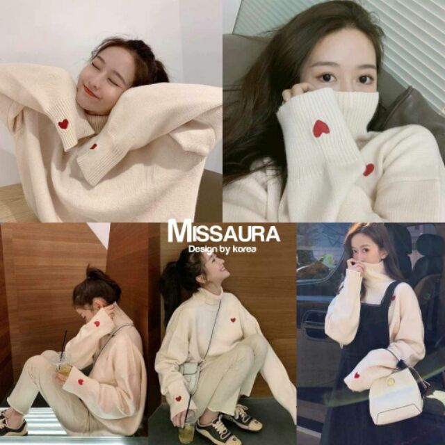 มาเพิ่มใครรออยู่สั่งเลย-เสื้อไหมพรมคอเต่าปักหัวใจ-by-missaura