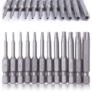 หัวสกรูแม่เหล็ก 1/4 นิ้ว hex torx 50 มม. 12 ชิ้น t 5 - t 40