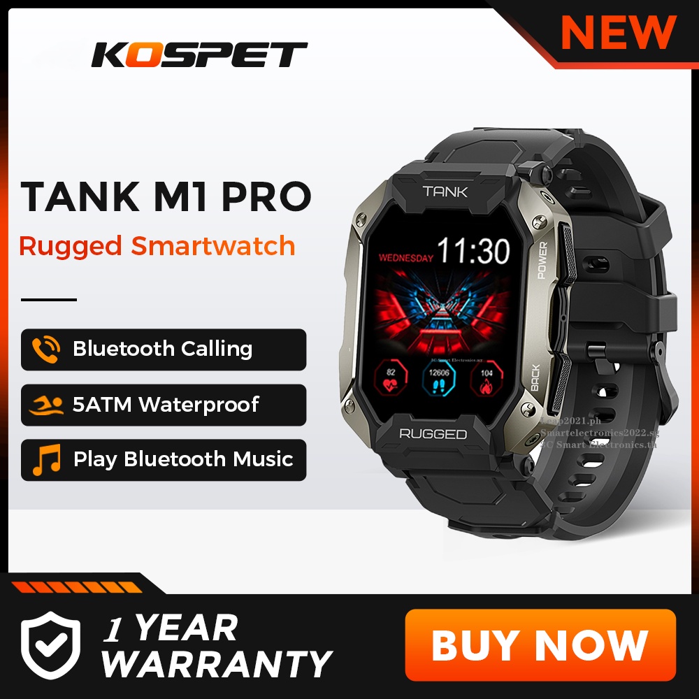 ภาพหน้าปกสินค้าKospet TANK M1 PRO นาฬิกาข้อมือสมาร์ทวอทช์ เชื่อมต่อบลูทูธ กันน้ํา 5ATM เหมาะกับการเล่นฟิตเนส เล่นกีฬา กลางแจ้ง สําหรับผู้ชาย