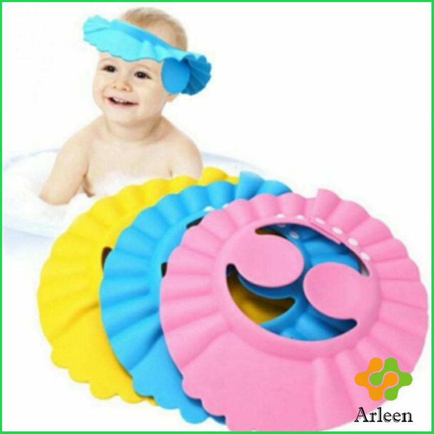 arleen-หมวกอาบน้ำ-กันน้ำ-สำหรับสระผมเด็ก-ปิดหูปรับได้-baby-waterproof-shampoo-cap