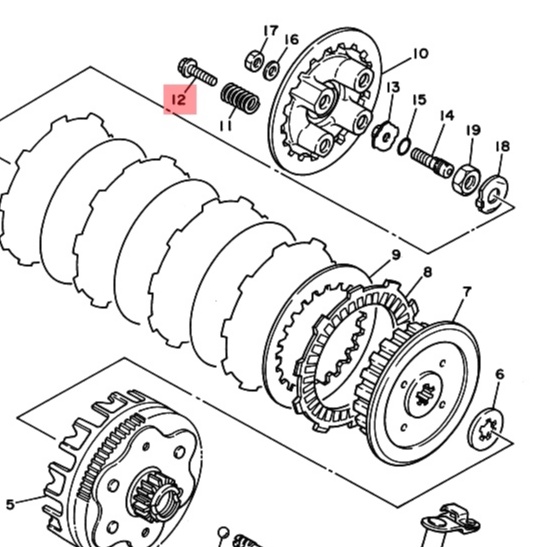 9015905011-โบ๊ลหลักครัช-tw200-tx225-serow-ag100-dt125-น๊อตหลักคลัทช์-yamaha-แท้-ราคา-1-ชิ้น-90159-05011