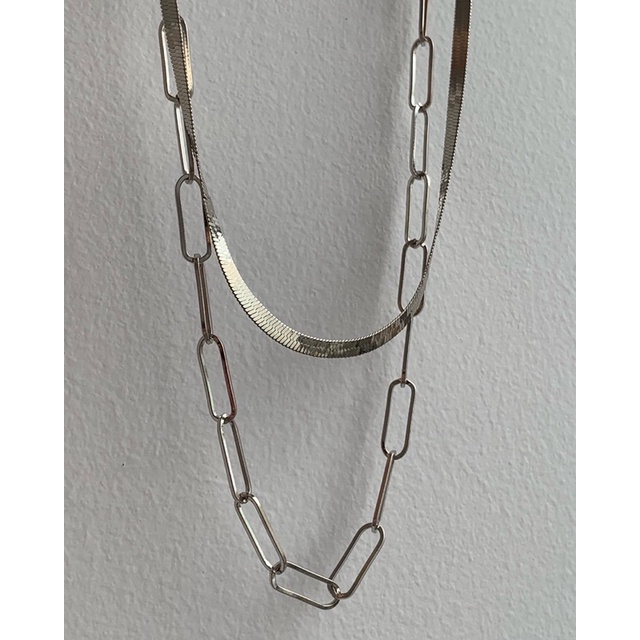 classic-two-layers-silver-necklace