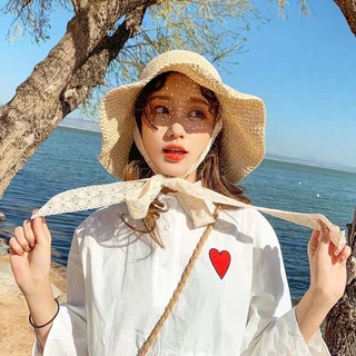 👒พร้อมส่ง 💋 หมวกสานปีกกว้างสำหรับผู้ใหญ่  มีสายผูก ปรับรูปทรงหมวกได้