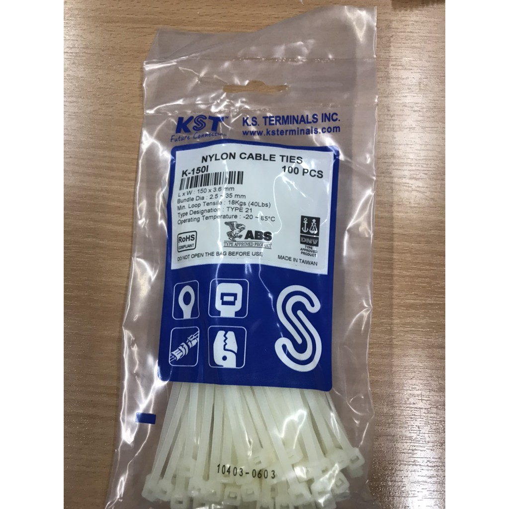 ราคาและรีวิวเคเบิ้ลไทร์ ขนาด 6 นิ้ว 100 เส้น  เข็มขัดรัดสายไฟ  NYLON CABLE TIE K-150I (สีขาวนวล) / K-150I-B (สีดำ)