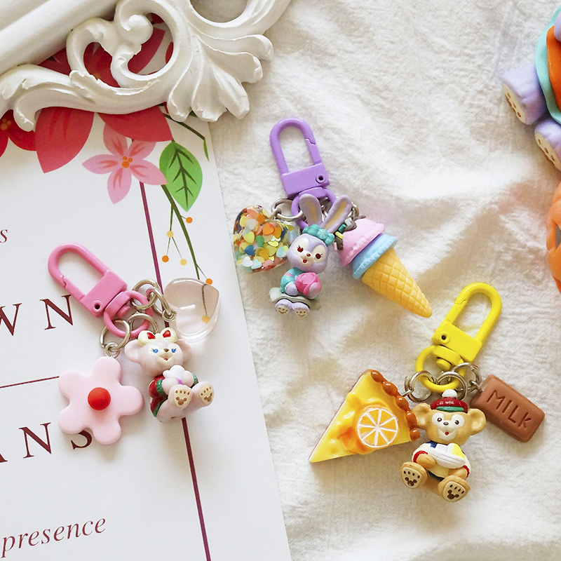 disney-little-rabbit-พวงกุญแจห้อยจี้การ์ตูน-disney-stellalou-duffy-bear