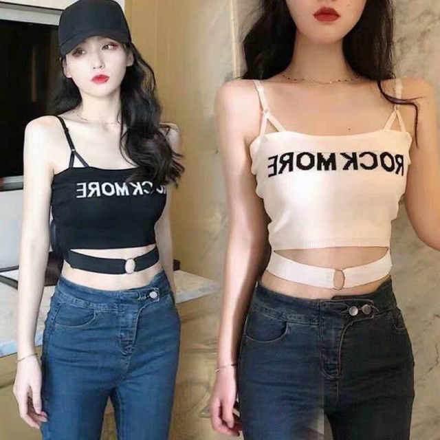 เสื้อสายเดี่ยว-สายฝอ-พิมพ์ลาย-rock-more