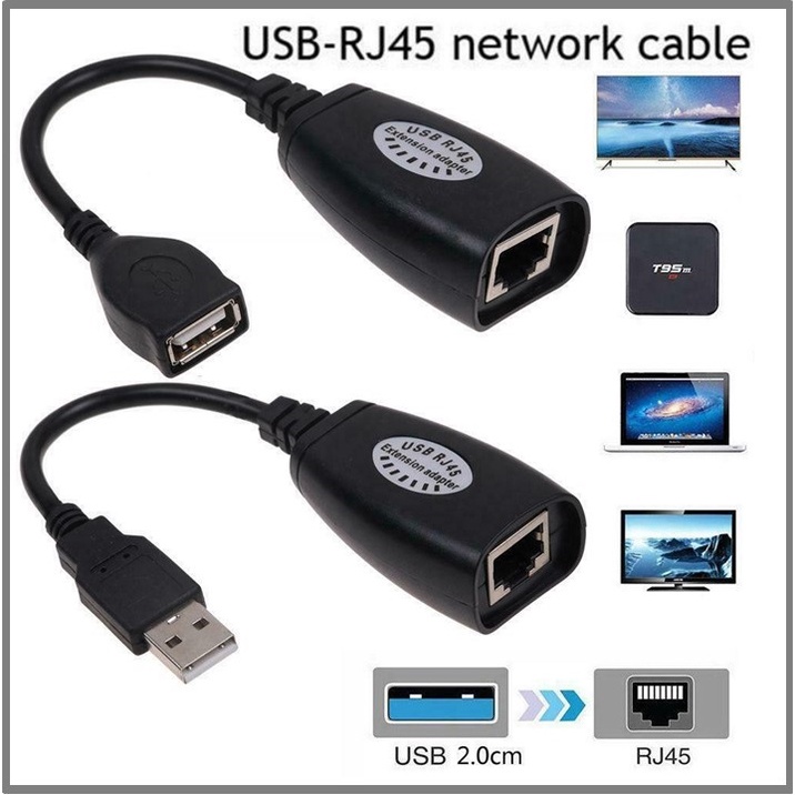 new-usb-utp-extender-adapter-over-single-rj45-ethernet-cat5e-6-cable-up-to150ft-intl-อะแดปเตอร์เชื่อมต่ออินเตอร์เน็ต