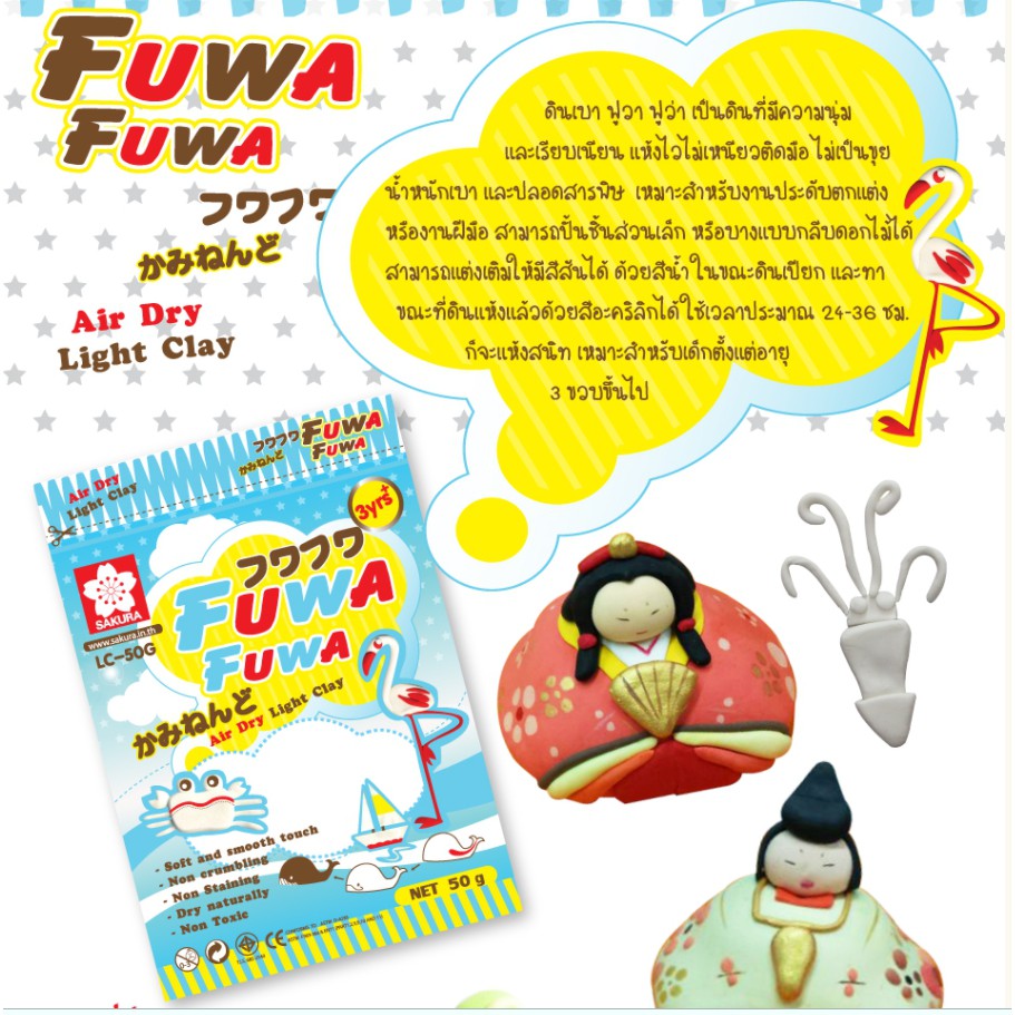 ภาพหน้าปกสินค้าดินเบา ฟูวา ฟูว่า ซากุระ (fuwa fuwa air diy light glay) จากร้าน kwangiftland บน Shopee