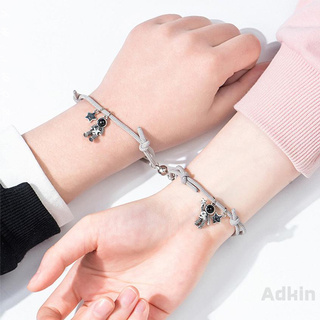 [Adkin] สร้อยข้อมือแม่เหล็กที่น่าสนใจสำหรับนักบินอวกาศดาวปรับระดับได้สำหรับคู่รัก 182