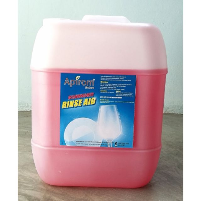 น้ำยา-แวววาว-เคลือบแห้งสำหรับเครื่องล้างจานอัตโนมัติ-apirom-rinse-aid-ขนาด-20-ลิตร