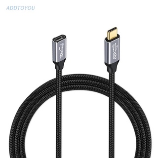 สายเคเบิลต่อขยาย ตัวผู้ เป็นตัวเมีย 5A 100W USB C