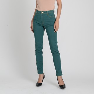 Guy Laroche The Perfect Waisted Jeans กางเกงกีลาโรช กางเกงยีนส์ขายาว ขอบเอวแนบกระชับ สีเขียว (GL1DDR)