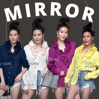 🔖ป้าย Mirrorsister​ 00616.6 เสื้อคอพวงมาลัย เนื้อผ้าดีใส่สบาย แมชง่าย ใส่ได้บ่อย