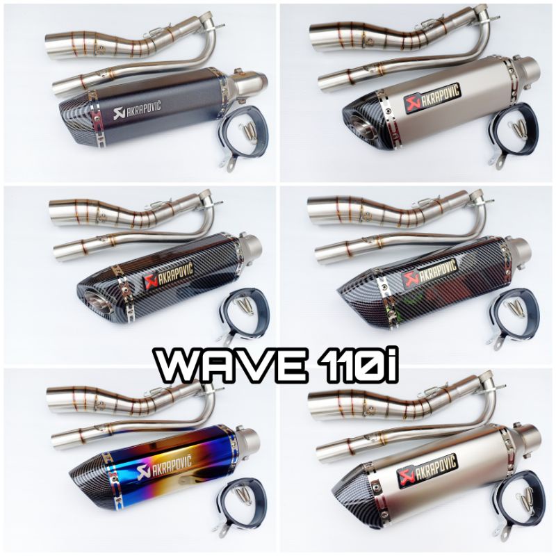 ชุดท่อเวฟ-110-i-wave110i-ปลายท่อ-ak14นิ้ว