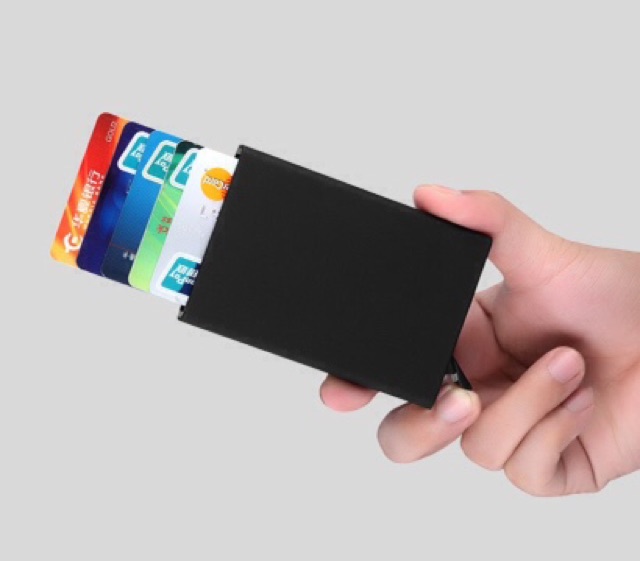 พร้อมส่ง-ซองใส่บัตร-รุ่น-aluminum-สีดำ-ส่งฟรี-ชีวิตง่ายขึ้น-กระเป๋าใส่บัตรเครดิต-ซองใส่บัตร-บัตรสไลด์-เท่ห์-เรียบหรู
