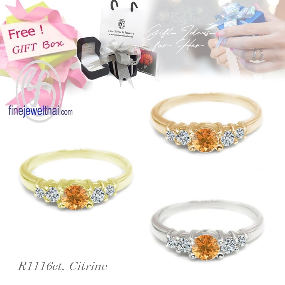 finejewelthai-แหวนซิทริน-ซิทริน-แหวนพลอย-แหวนเงินแท้-พลอยแท้-citrine-silver-ring-birthstone-r1116ct