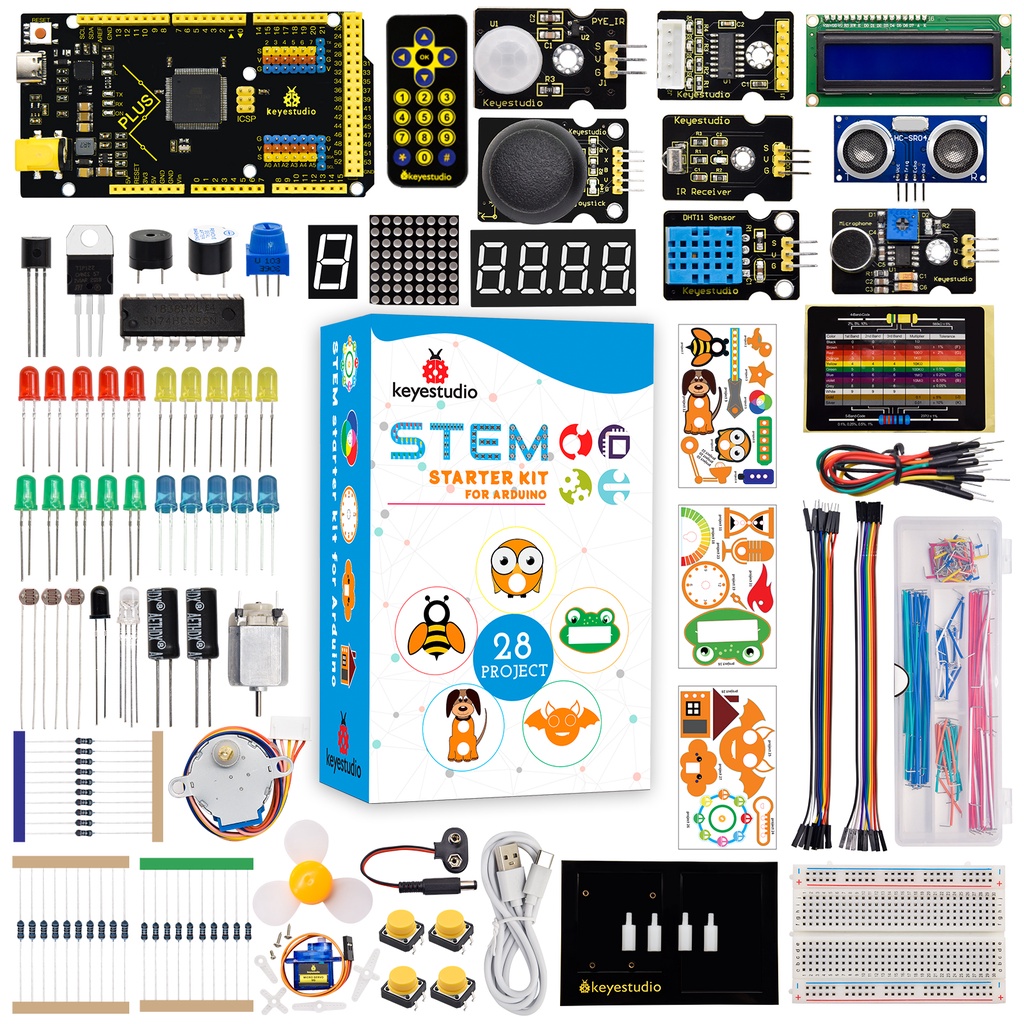 Keyestudio Complete STEM Super Starter Kit For Arduino UNO/ MEGA Plus ...