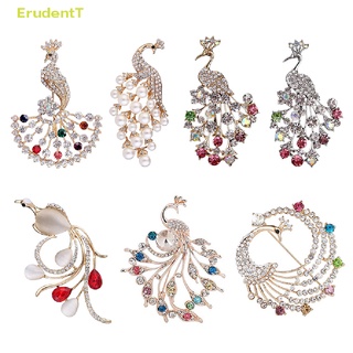 [ErudentT] เข็มกลัดคริสตัล พลอยเทียม รูปนกยูงน่ารัก เครื่องประดับ สําหรับเสื้อผ้า [ใหม่]