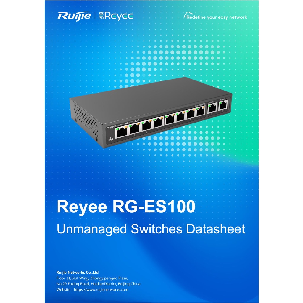 ruijie-rg-es105d-reyee-gigabit-unmanaged-switch-5-port-discount-สวิตซ์-ของแท้รับประกันศูนย์ไทย-3-ปี