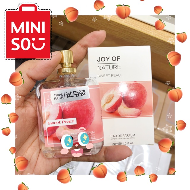 [พร้อมส่ง] น้ำหอม MINISO JOY OF NATURE SWEET PEACH 30ml. | Shopee Thailand
