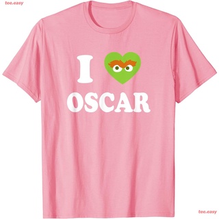 ลายน่ารัก  เสื้อยืด ถนนงา วงดนตรี หิน นักร้อง เด็กผู้ชาย เสื้อยืด Sesame Street I Heart Oscar The Grouch