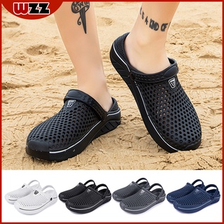 ราคาWZZ รองเท้าแตะผู้ชายและผู้หญิง รองเท้าชายหาดฤดูร้อน รองเท้าแตะ  รองเท้ารูคู่ Men\'s and women\'s sandals, summer beach shoes, slippers, couple hole shoes