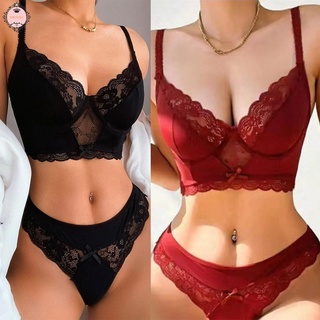 Lady MS. 1*Bra+1*Thong S-XL Size Sexy Lingerie Wine Red/black Bodydoll
