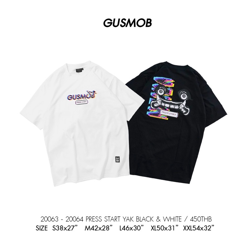 100-cotton-ใส่โค้ด-gus60aug-ลดเพิ่ม-60-gusmob-เสื้อยืด-20063-20064-press-start-yak