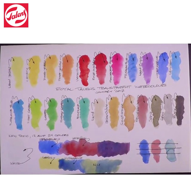 talens-สีน้ำตลับ-transparent-water-colours-1-ชุด