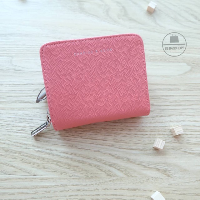 Charles & Keith Mini Wallet (outlet) สีชมพู | Shopee Thailand