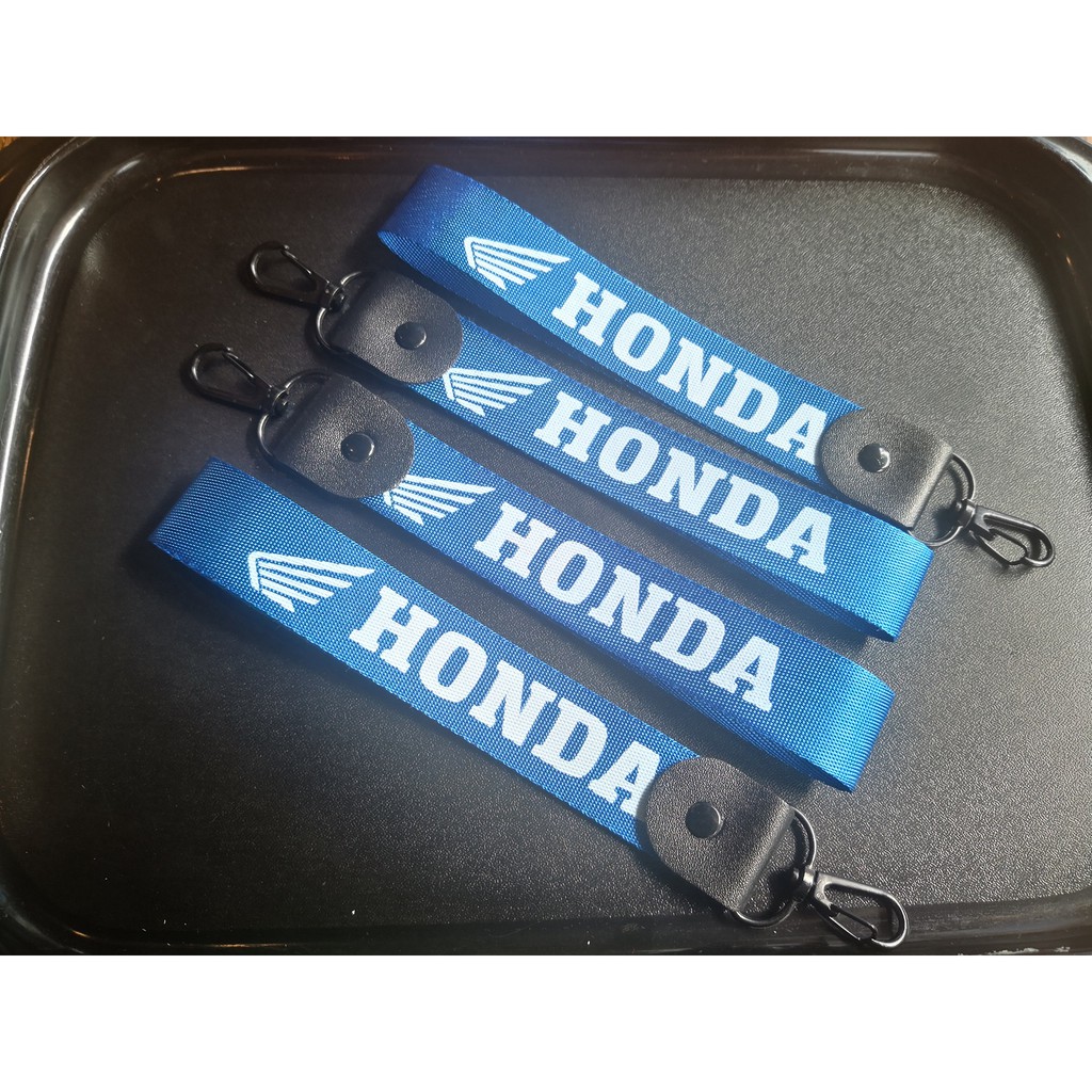 พวงกุญแจ-sport-พวงกุญแจยี่ห้อรถ-พวงกุญแจผ้าสกรีน-honda-สีน้ำเงิน