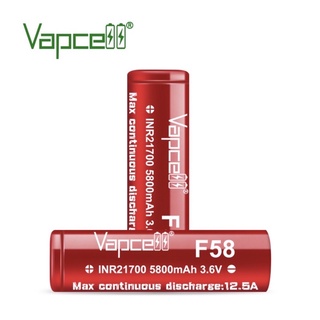 Vapcell F58 INR21700 5800mAh 3.6V 12.5A ของแท้เช็คโค๊ตได้