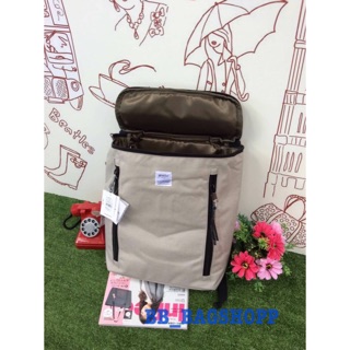 Anello polyester canvas large backpack (Light grey) (outlet)