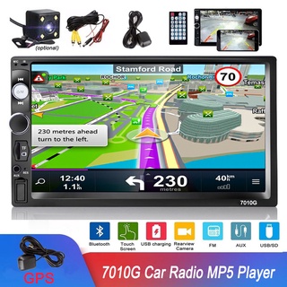 เครื่องเล่นมัลติมีเดีย 7010G 2 Din GPS วิทยุนําทาง บลูทูธ AUX USB MP3 สเตอริโอ FM 2din สําหรับรถยนต์