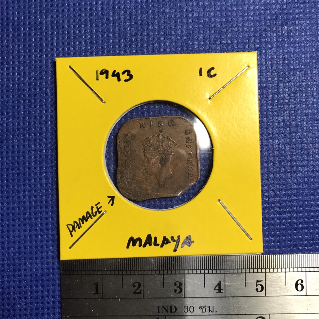 เหรียญเก่า-15298-ปี1943-malaya-1-cent-เหรียญต่างประเทศ-หายาก-น่าสะสม