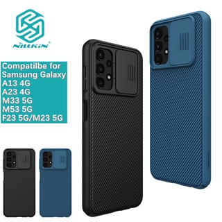 Nillkin เคสโทรศัพท์มือถือพลาสติก PC แข็ง ป้องกันเลนส์กล้อง กันกระแทก แบบเลื่อนได้ สําหรับ Samsung Galaxy A13 4G A23 4G F23 5G M23 5G M33 5G M53 5G